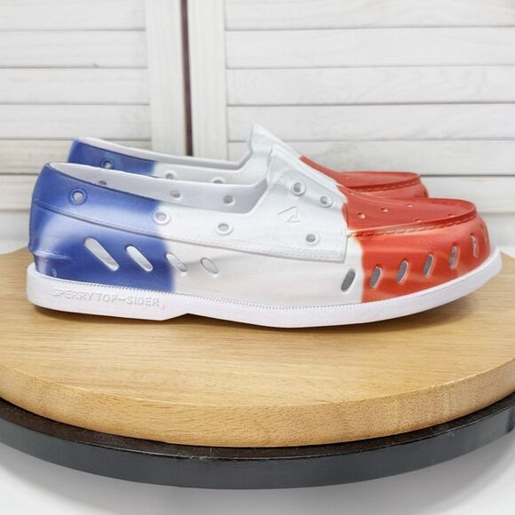Sperry Original Float Water Boat Shoe Firecracker Popsicle Red White Blue 8 - Picture 12 of 12